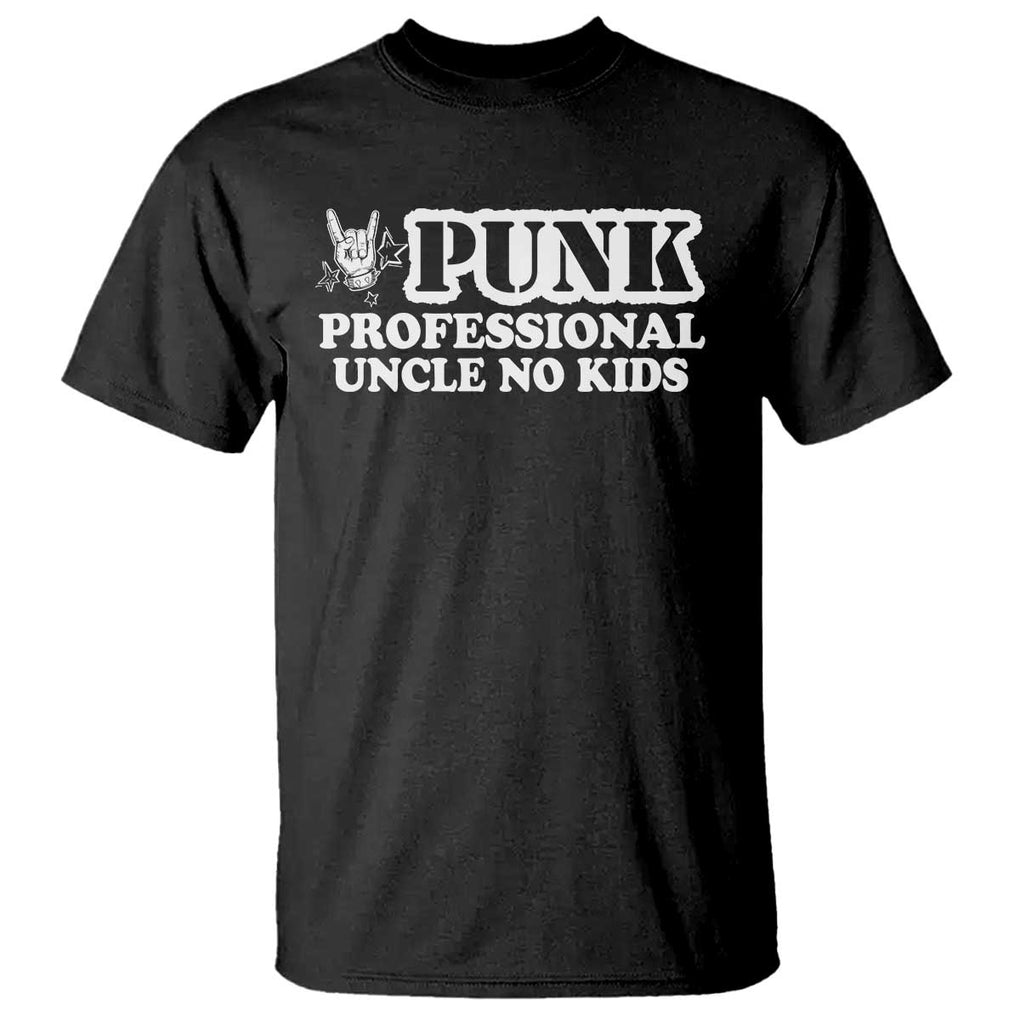 Funny Uncle T Shirt Professional Uncle No Kids Rock Hand Sign TS11 Black Print Your Wear
