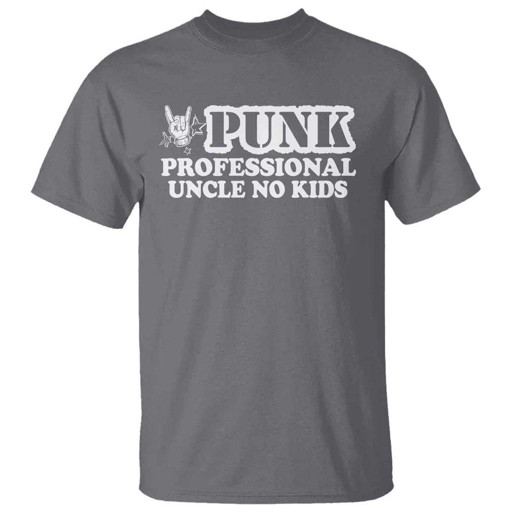 Funny Uncle T Shirt Professional Uncle No Kids Rock Hand Sign TS11 Charcoal Print Your Wear
