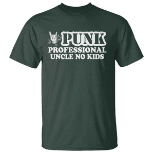 Funny Uncle T Shirt Professional Uncle No Kids Rock Hand Sign TS11 Dark Forest Green Print Your Wear