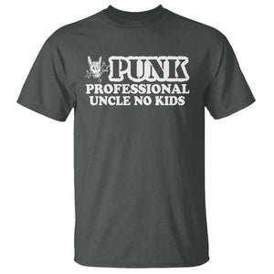 Funny Uncle T Shirt Professional Uncle No Kids Rock Hand Sign TS11 Dark Heather Print Your Wear