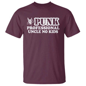 Funny Uncle T Shirt Professional Uncle No Kids Rock Hand Sign TS11 Maroon Print Your Wear