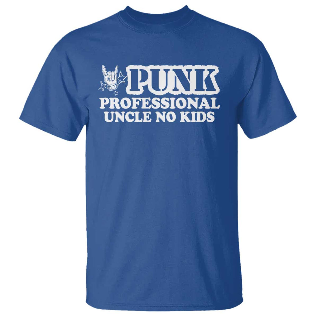 Funny Uncle T Shirt Professional Uncle No Kids Rock Hand Sign TS11 Royal Blue Print Your Wear