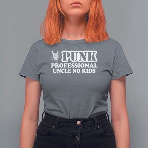 Funny Uncle T Shirt For Women Professional Uncle No Kids Rock Hand Sign TS11 Charcoal Print Your Wear