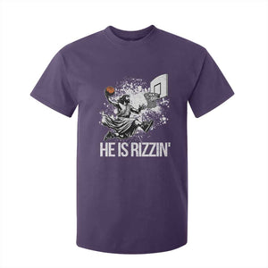 Funny Jesus Basketball T Shirt For Kid He Is Rizzin Sport Player Meme TS11 Purple Print Your Wear