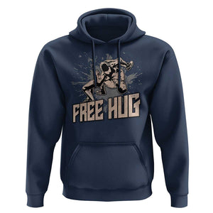 Funny Wrestling Hoodie Free Hug Vintage Wrestler TS11 Navy Print Your Wear