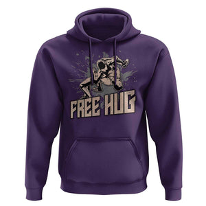 Funny Wrestling Hoodie Free Hug Vintage Wrestler TS11 Purple Print Your Wear