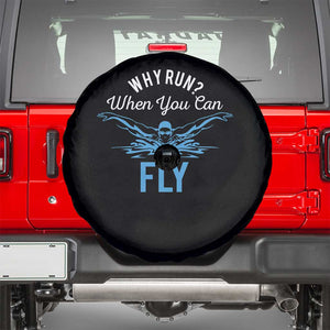 Funny Swimmer Spare Tire Cover Why Run When You Can Fly Pool Swimming Butterfly TS11 Black Print Your Wear