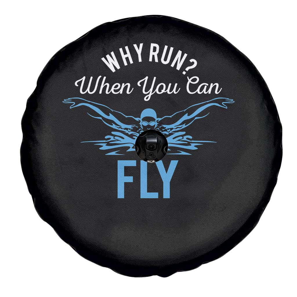 Funny Swimmer Spare Tire Cover Why Run When You Can Fly Pool Swimming Butterfly TS11 Print Your Wear