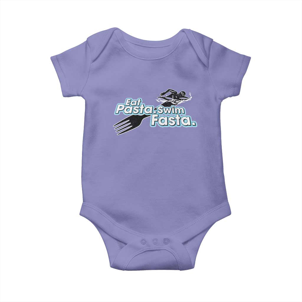 Funny Swimmer Baby Onesie Eat Pasta Swim Fasta Fork Swimming TS11 Violet Print Your Wear