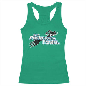 Funny Swimmer Racerback Tank Top Eat Pasta Swim Fasta Fork Swimming TS11 Irish Green Print Your Wear