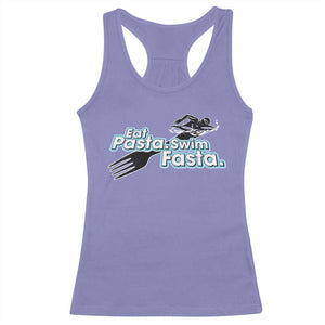 Funny Swimmer Racerback Tank Top Eat Pasta Swim Fasta Fork Swimming TS11 Violet Print Your Wear