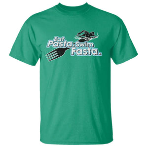 Funny Swimmer T Shirt Eat Pasta Swim Fasta Fork Swimming TS11 Irish Green Print Your Wear
