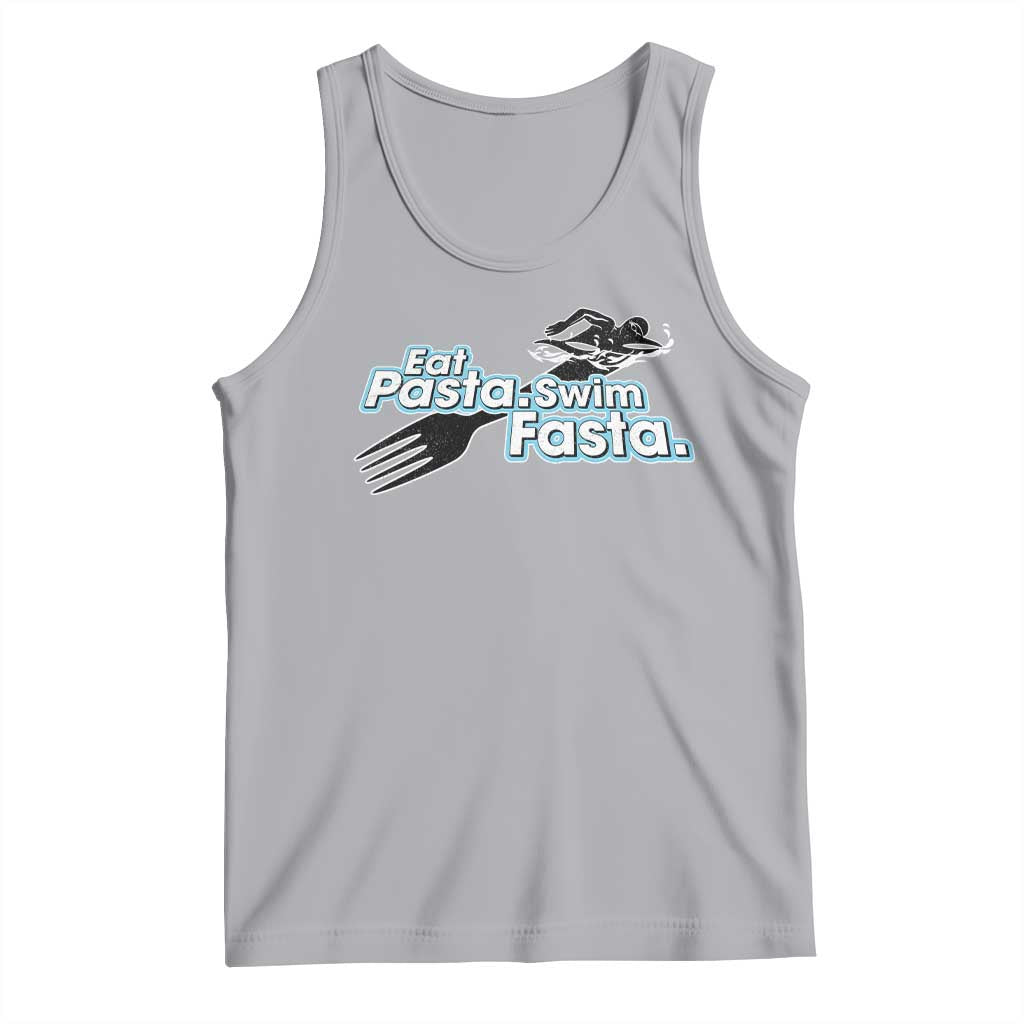 Funny Swimmer Tank Top Eat Pasta Swim Fasta Fork Swimming TS11 Athletic Heather Print Your Wear