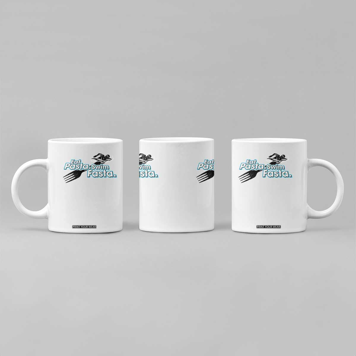 Funny Swimmer Coffee Mug Eat Pasta Swim Fasta Fork Swimming TS11 Print Your Wear