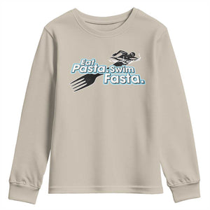 Funny Swimmer Youth Sweatshirt Eat Pasta Swim Fasta Fork Swimming TS11 Sand Print Your Wear