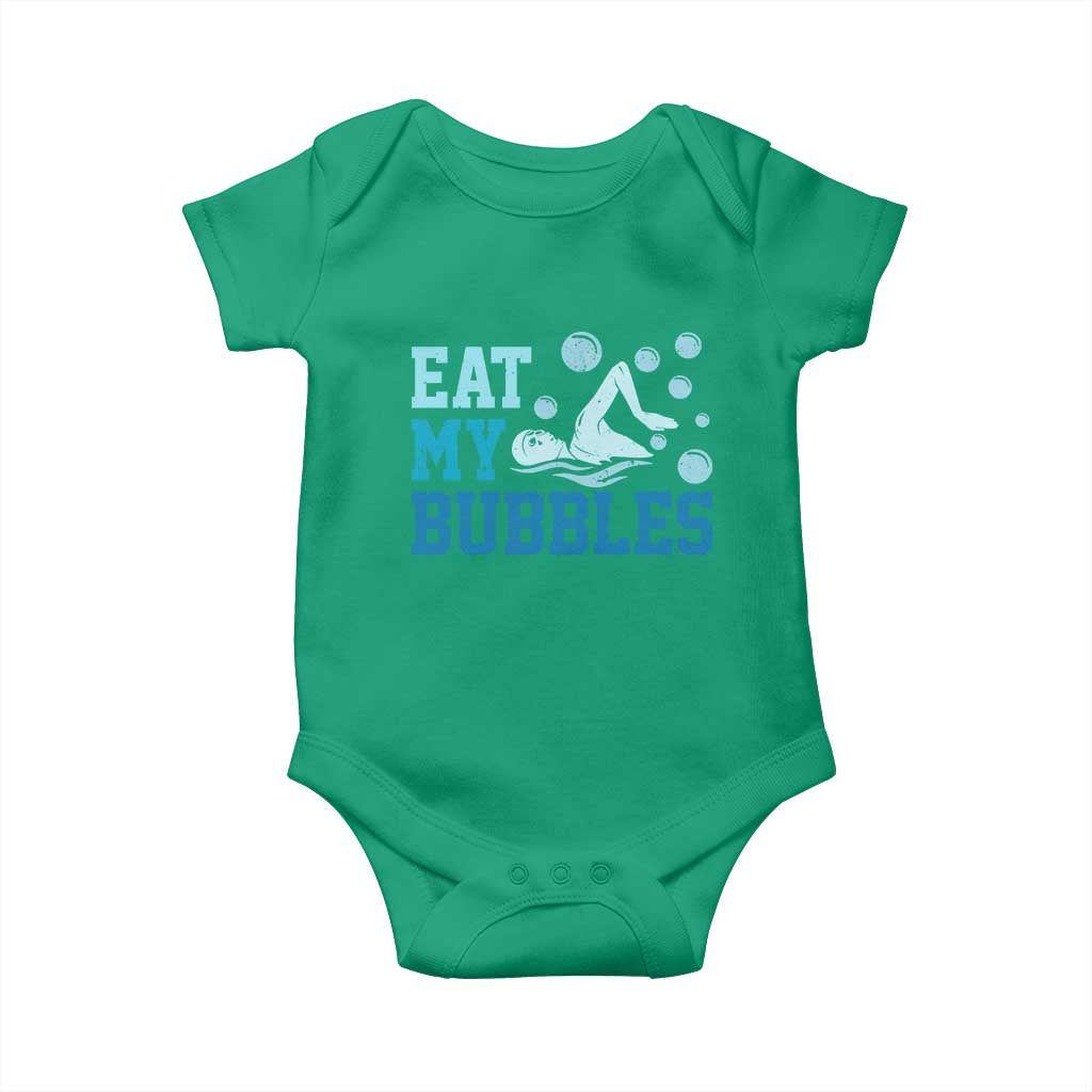 Funny Swimming Baby Onesie Eat My Bubbles Swim Sarcastic TS11 Irish Green Print Your Wear