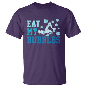 Funny Swimming T Shirt Eat My Bubbles Swim Sarcastic TS11 Purple Print Your Wear