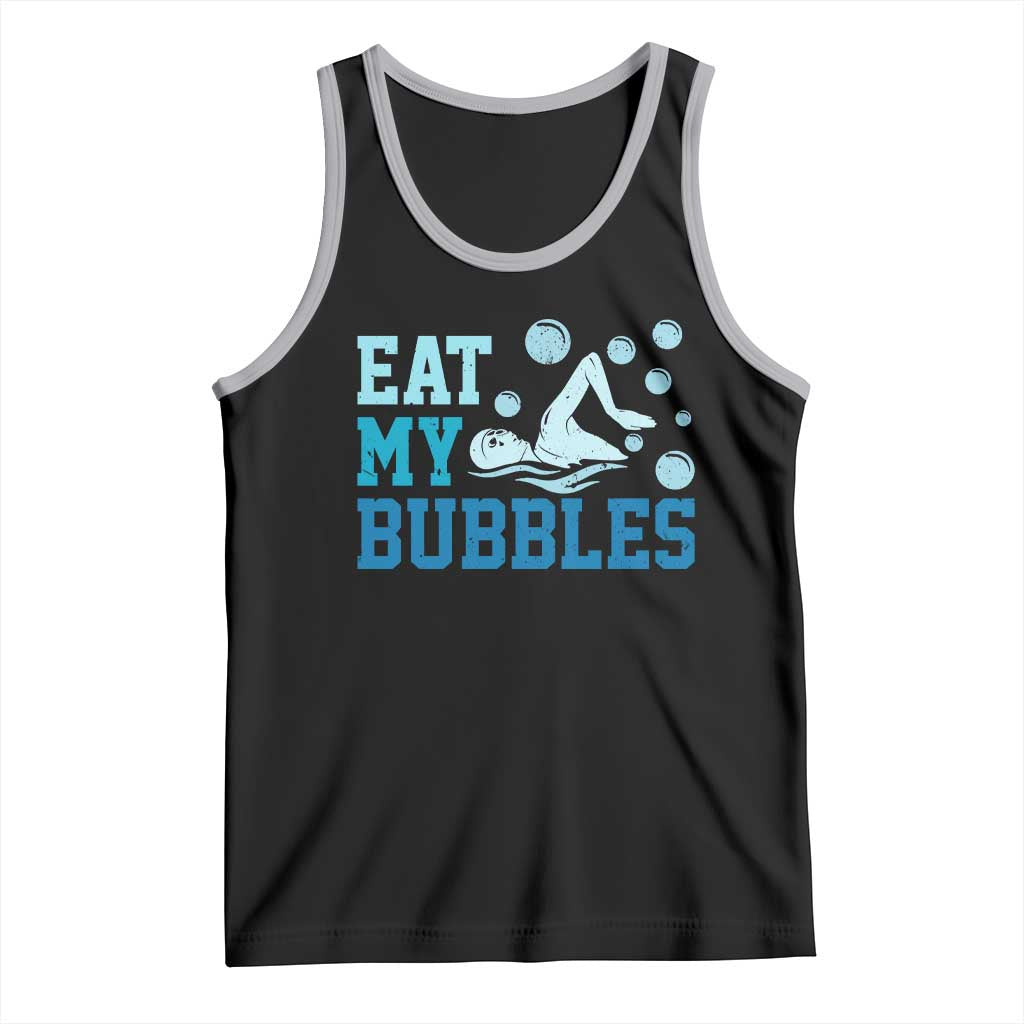 Funny Swimming Tank Top Eat My Bubbles Swim Sarcastic TS11 Black Athletic Heather Print Your Wear