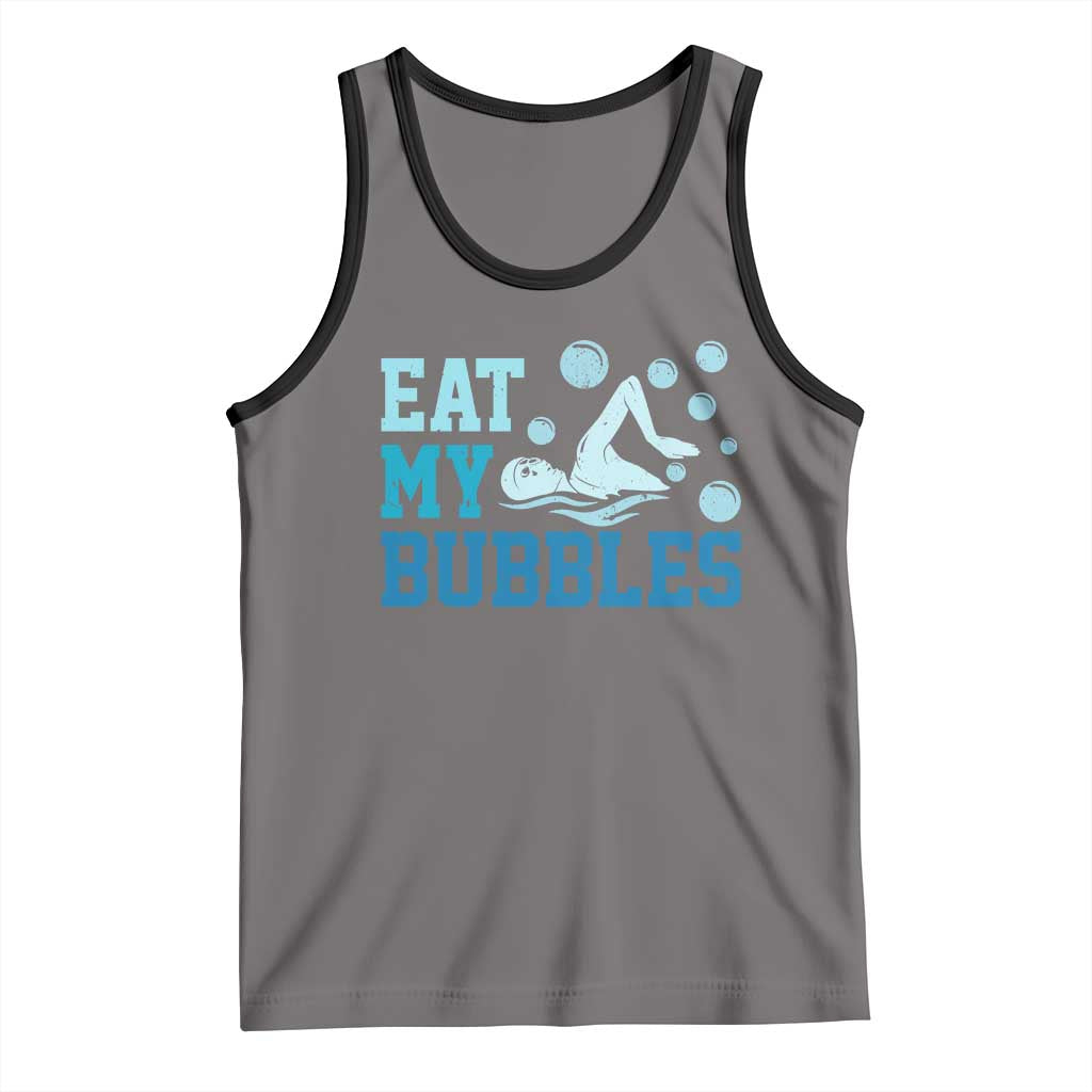 Funny Swimming Tank Top Eat My Bubbles Swim Sarcastic TS11 Deep Heather Black Print Your Wear