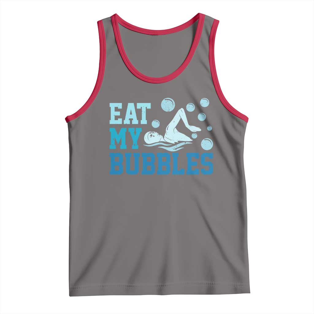 Funny Swimming Tank Top Eat My Bubbles Swim Sarcastic TS11 Deep Heather Red Print Your Wear