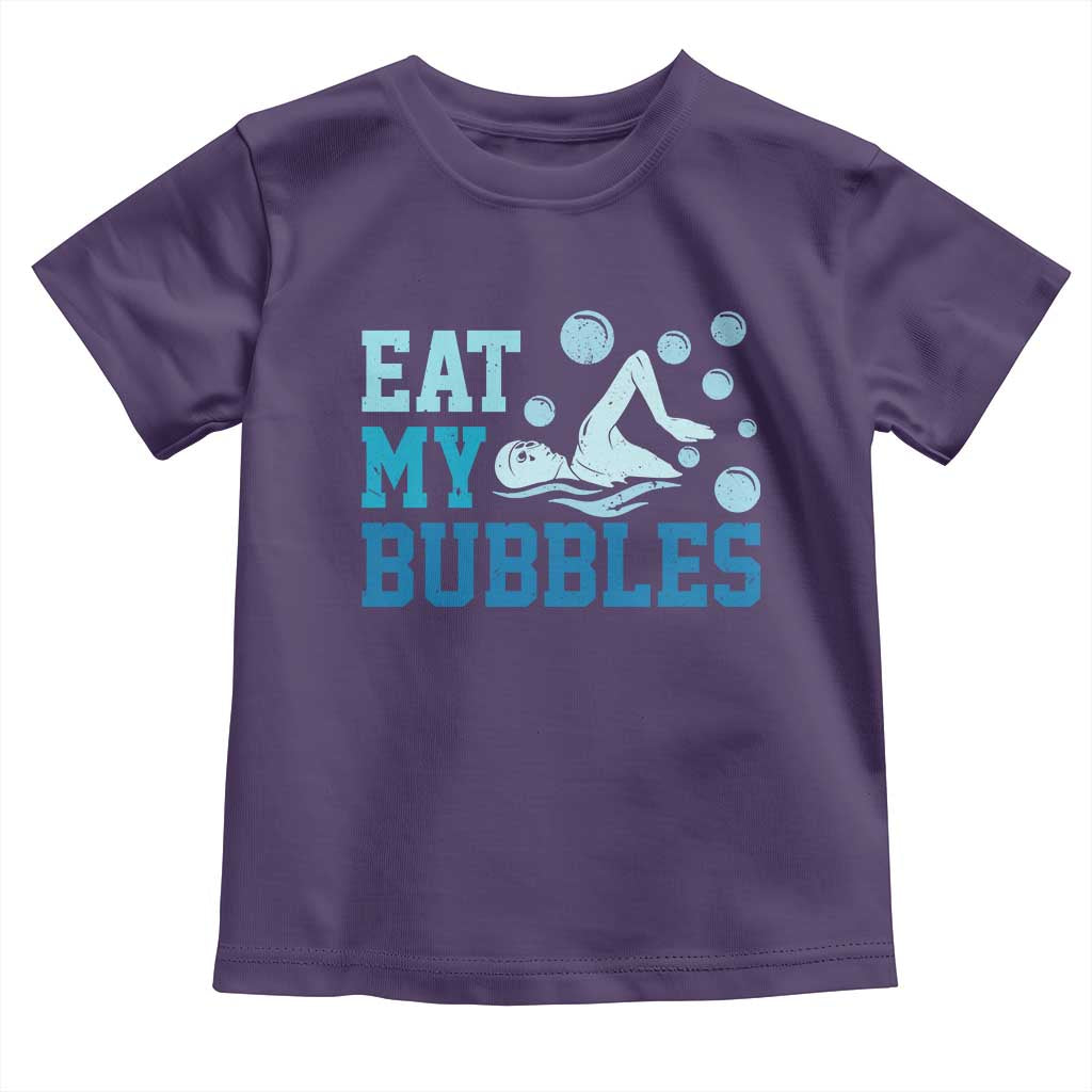 Funny Swimming Toddler T Shirt Eat My Bubbles Swim Sarcastic TS11 Purple Print Your Wear