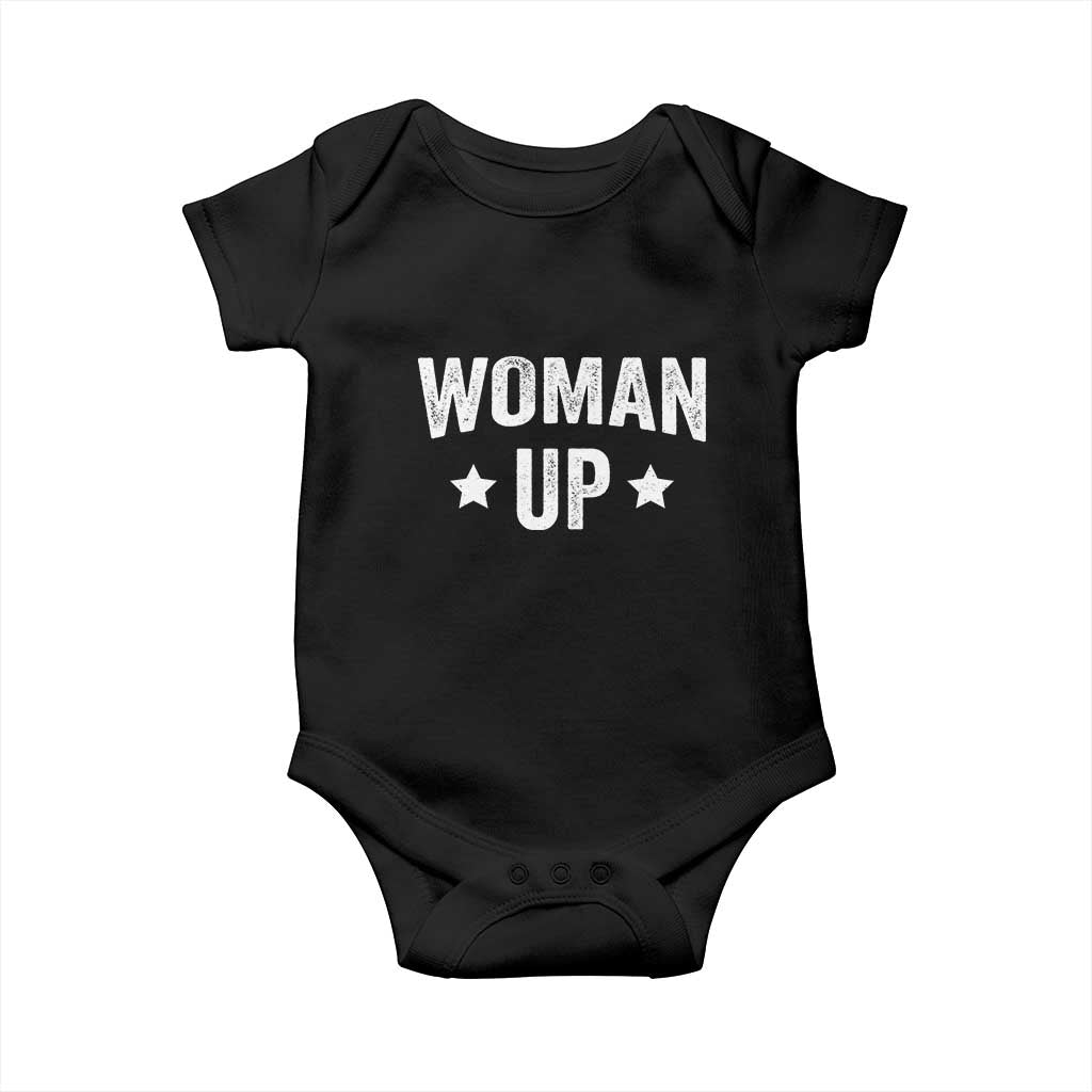 Woman Up Baby Onesie Fitness Gym Workout Feminist TS11 Black Print Your Wear