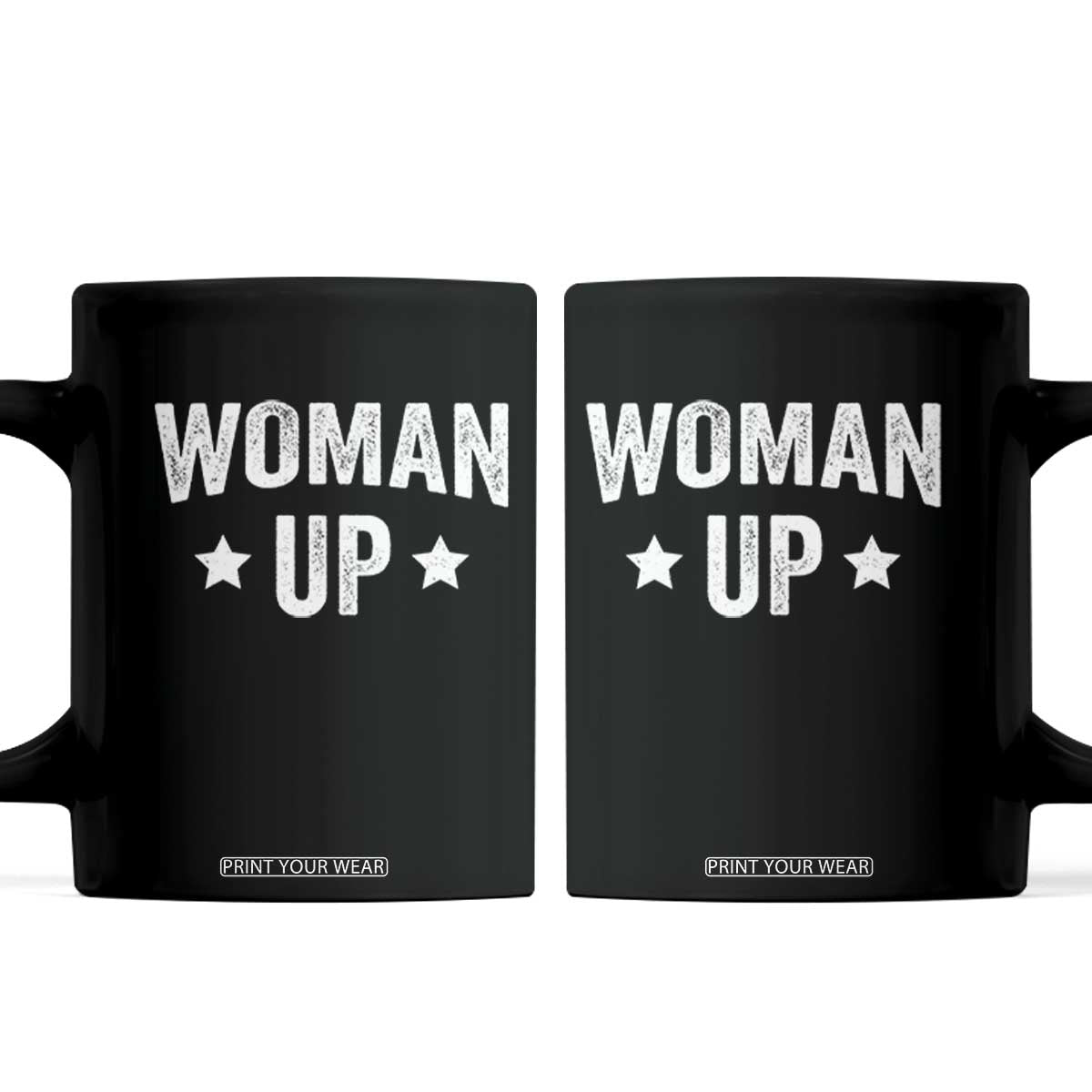 Woman Up Coffee Mug Fitness Gym Workout Feminist TS11 Black Print Your Wear