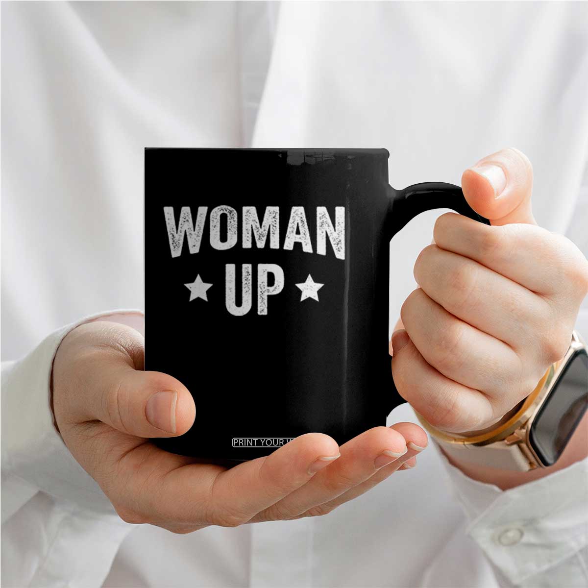 Woman Up Coffee Mug Fitness Gym Workout Feminist TS11 Print Your Wear