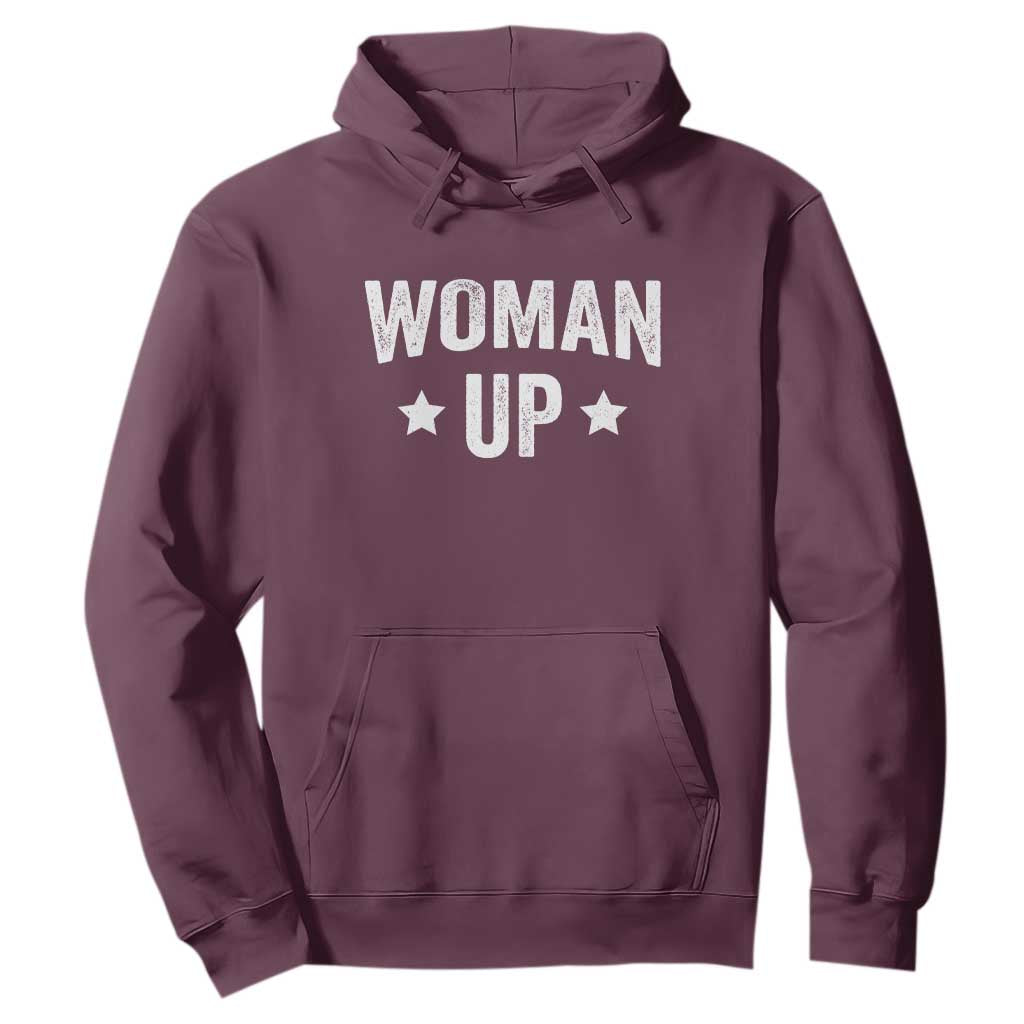 Woman Up Hoodie Fitness Gym Workout Feminist TS11 Maroon Print Your Wear