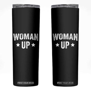 Woman Up Skinny Tumbler Fitness Gym Workout Feminist TS11 Black Print Your Wear