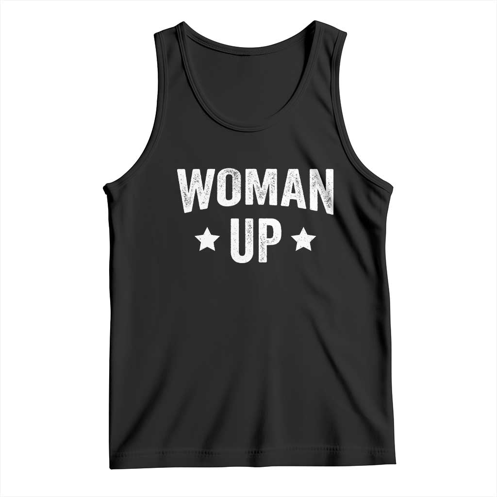 Woman Up Tank Top Fitness Gym Workout Feminist TS11 Black Print Your Wear