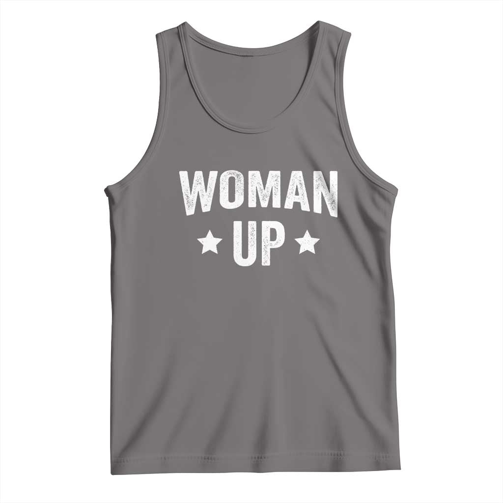 Woman Up Tank Top Fitness Gym Workout Feminist TS11 Deep Heather Print Your Wear