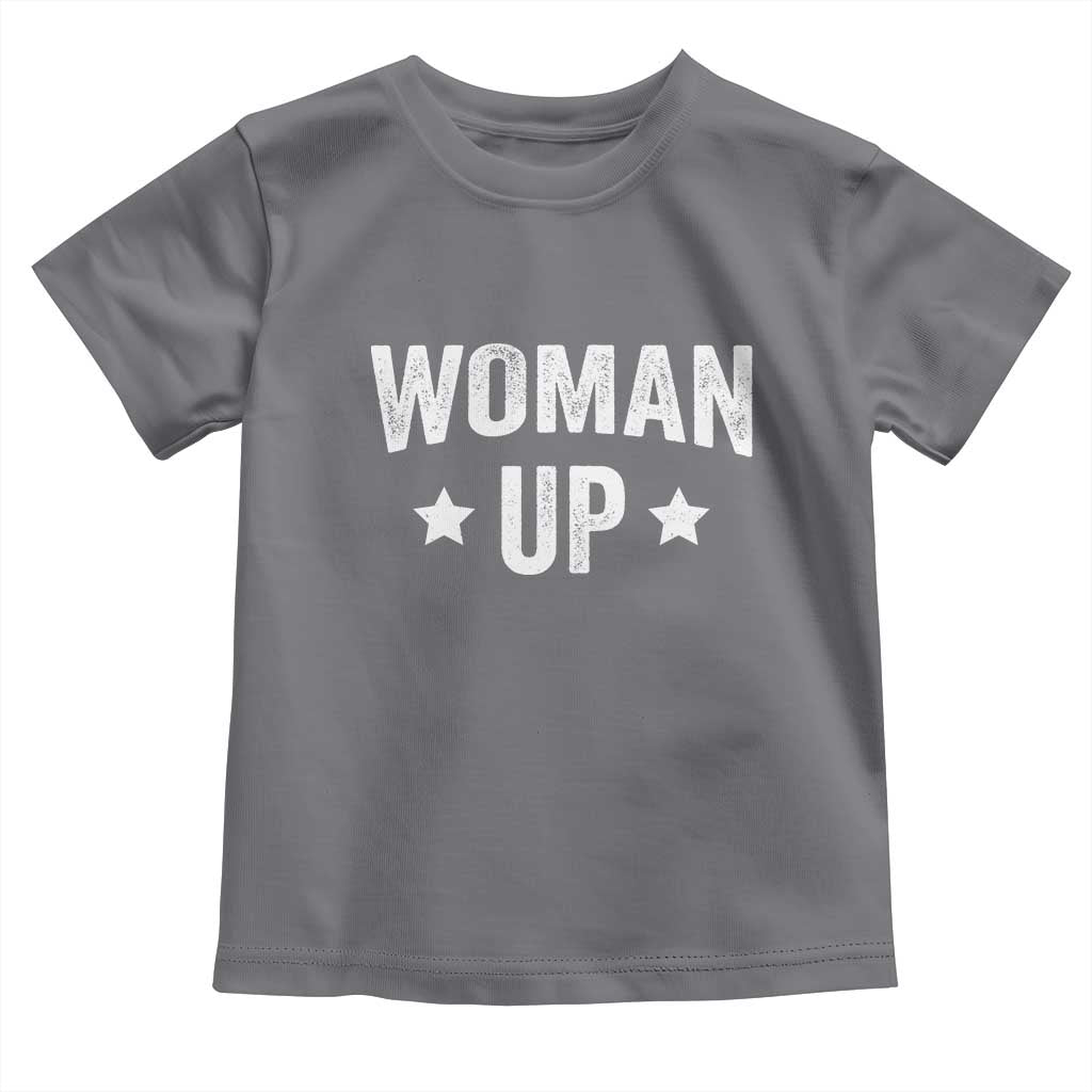 Woman Up Toddler T Shirt Fitness Gym Workout Feminist TS11 Charcoal Print Your Wear