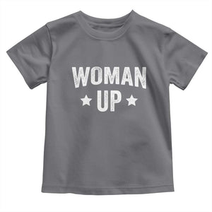 Woman Up Toddler T Shirt Fitness Gym Workout Feminist TS11 Charcoal Print Your Wear