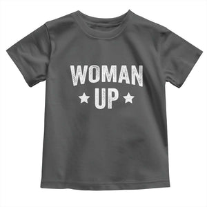 Woman Up Toddler T Shirt Fitness Gym Workout Feminist TS11 Dark Heather Print Your Wear
