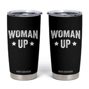 Woman Up Tumbler Cup Fitness Gym Workout Feminist TS11 Black Print Your Wear