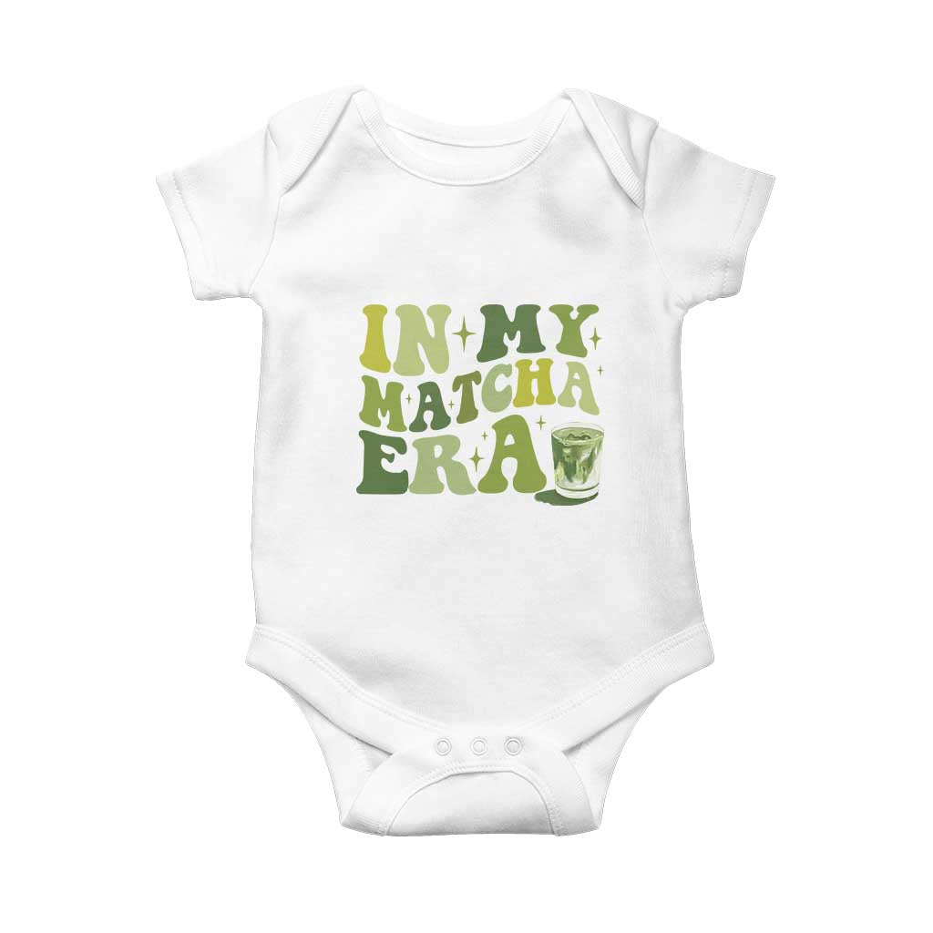In My Matcha Era Baby Onesie Matcha Latte Lover TS11 White Print Your Wear