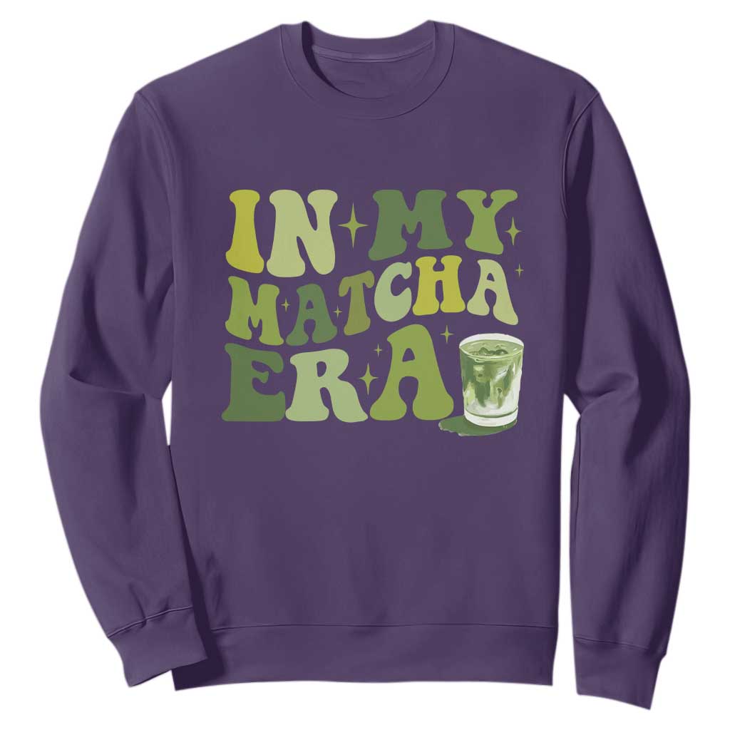 In My Matcha Era Sweatshirt Matcha Latte Lover TS11 Purple Print Your Wear