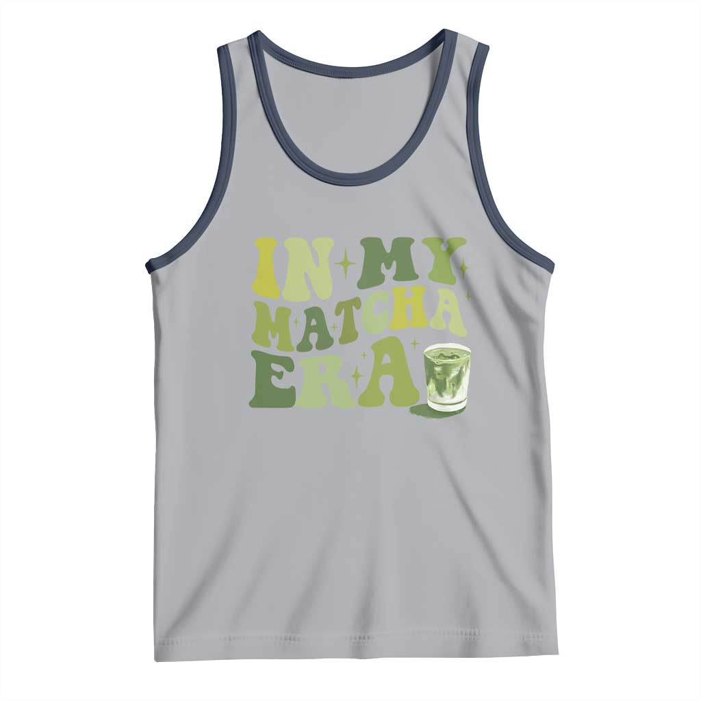 In My Matcha Era Tank Top Matcha Latte Lover TS11 Athletic Heather Navy Print Your Wear