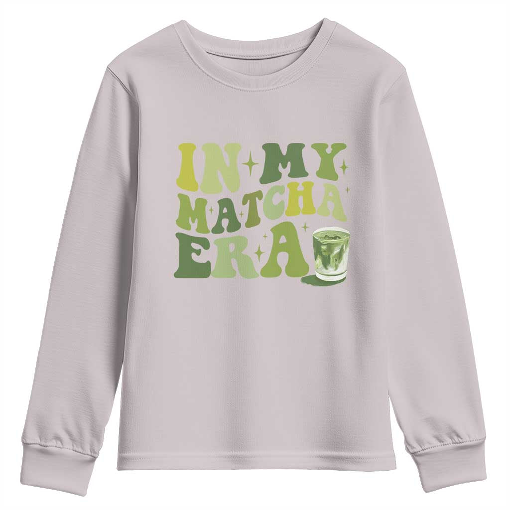 In My Matcha Era Youth Sweatshirt Matcha Latte Lover TS11 Ice Gray Print Your Wear