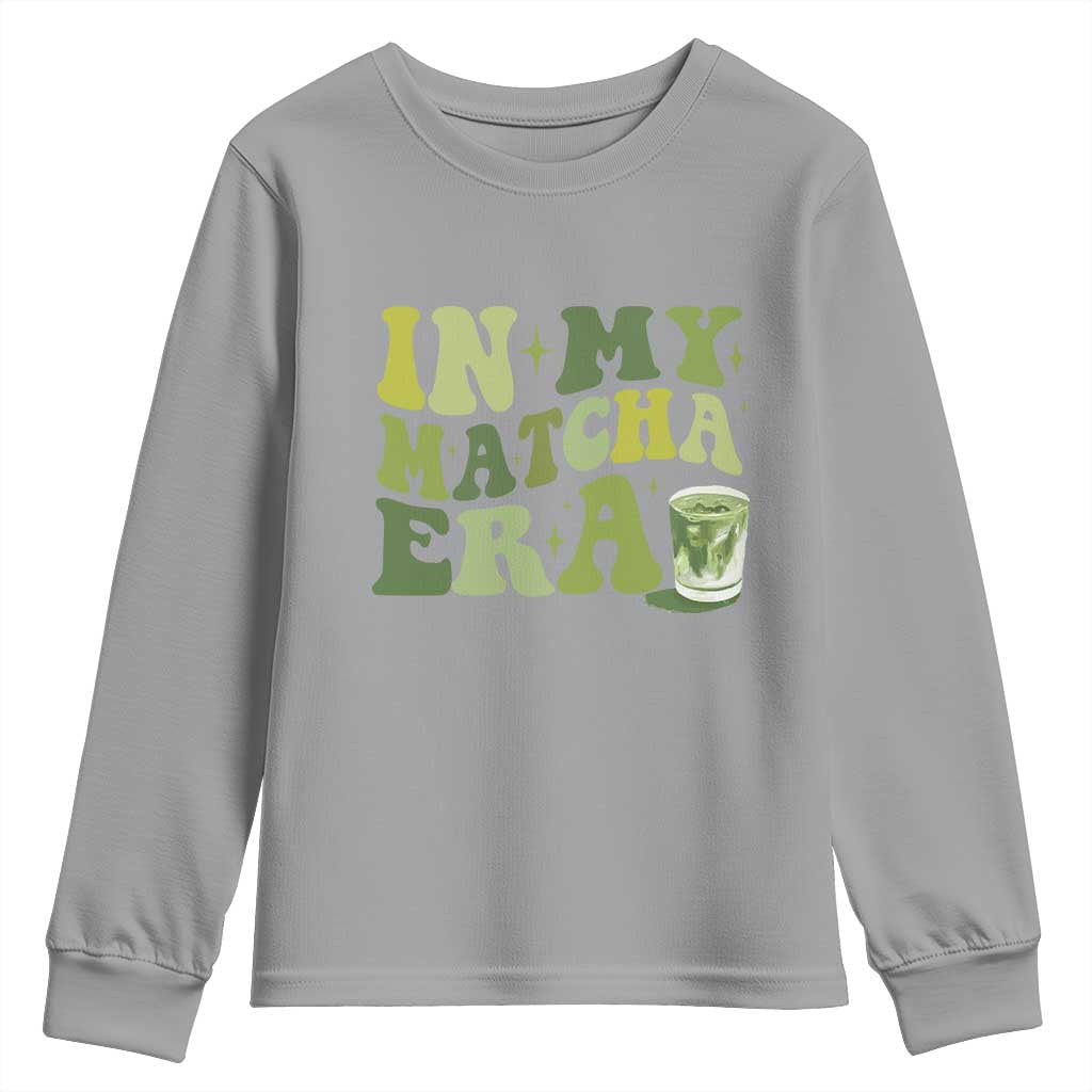 In My Matcha Era Youth Sweatshirt Matcha Latte Lover TS11 Sport Gray Print Your Wear