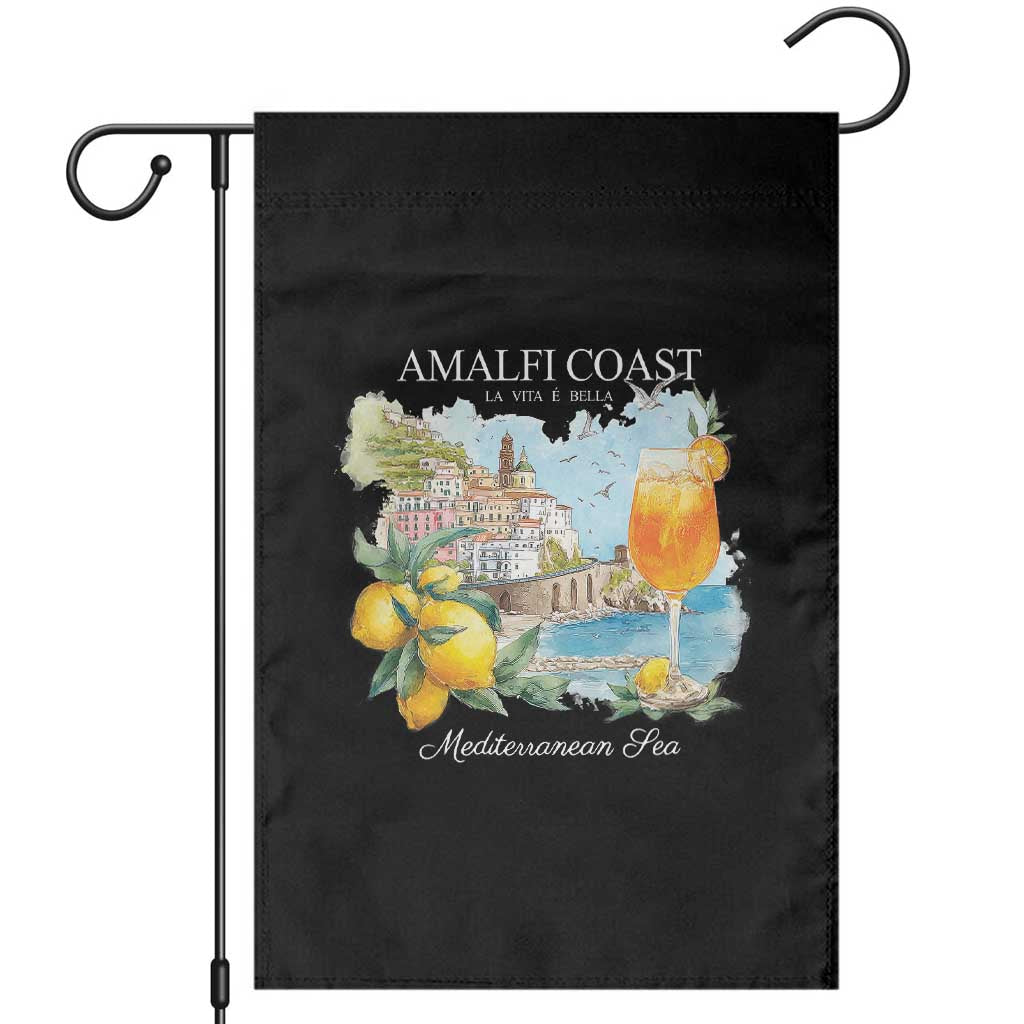 Amalfi Coast Italy Travel Garden Flag La Vita E Bella Lemon Travel Souvenir TS11 Black Print Your Wear