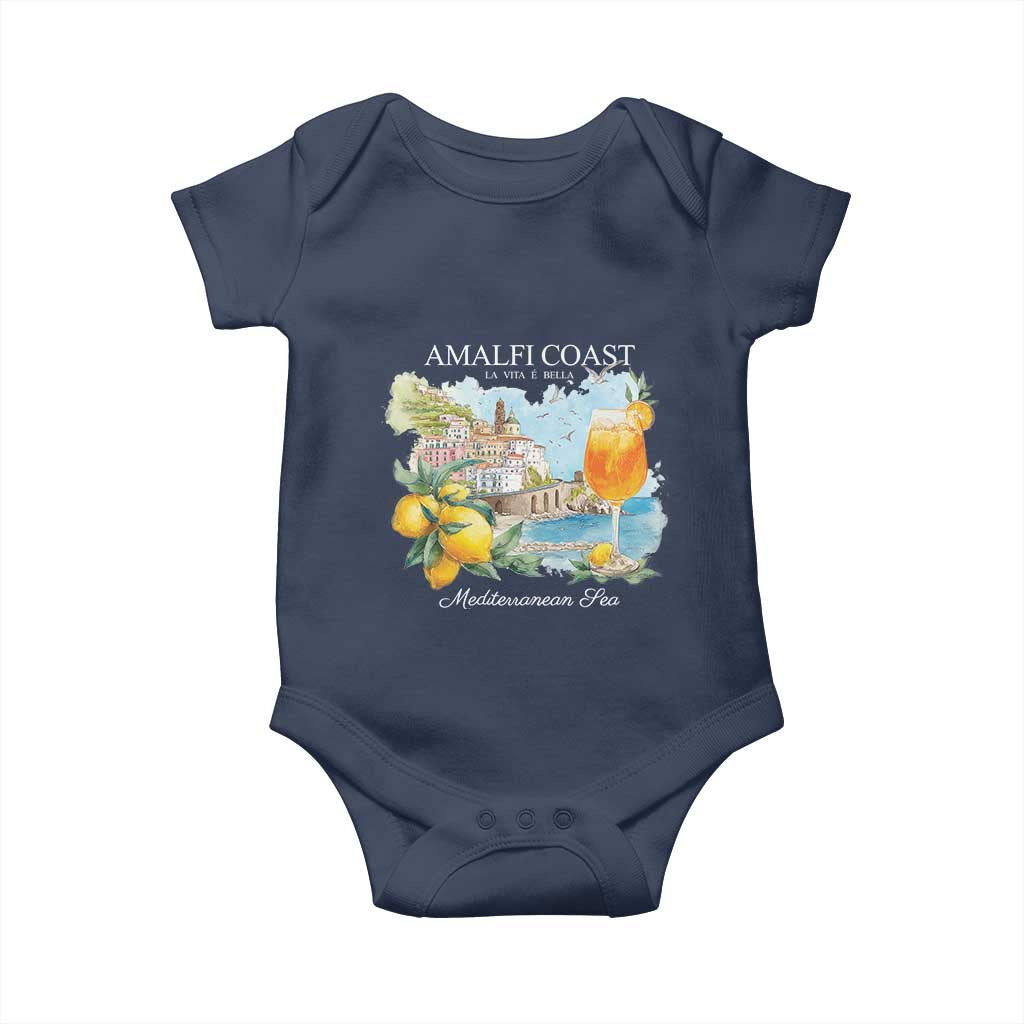 Amalfi Coast Italy Travel Baby Onesie La Vita E Bella Lemon Travel Souvenir TS11 Navy Print Your Wear