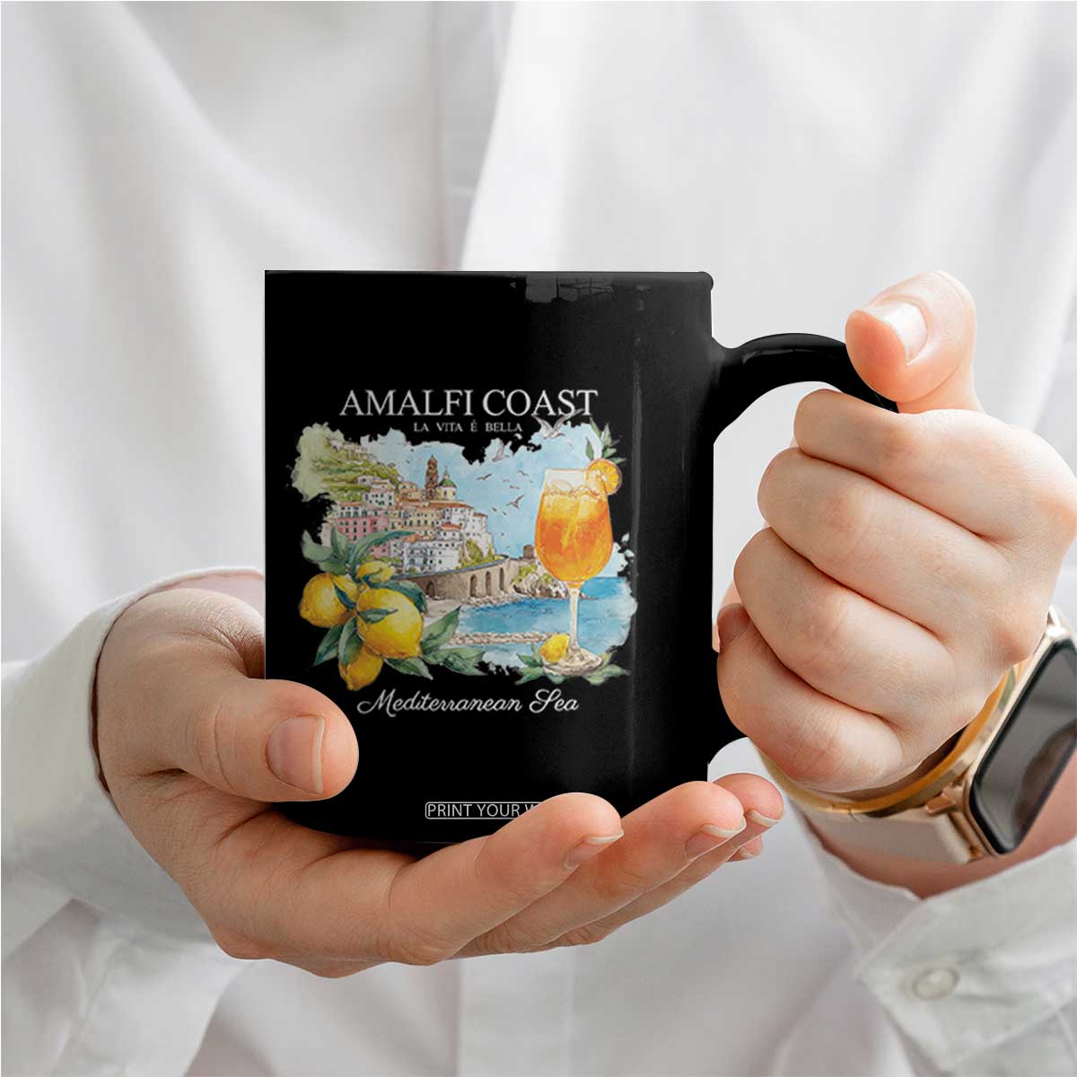Amalfi Coast Italy Travel Coffee Mug La Vita E Bella Lemon Travel Souvenir TS11 Print Your Wear