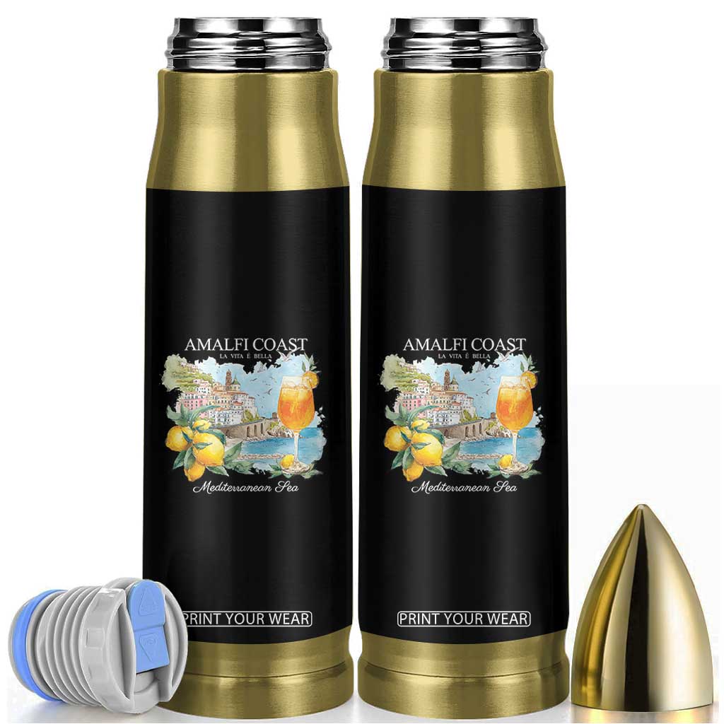 Amalfi Coast Italy Travel Bullet Tumbler La Vita E Bella Lemon Travel Souvenir TS11 Black Print Your Wear