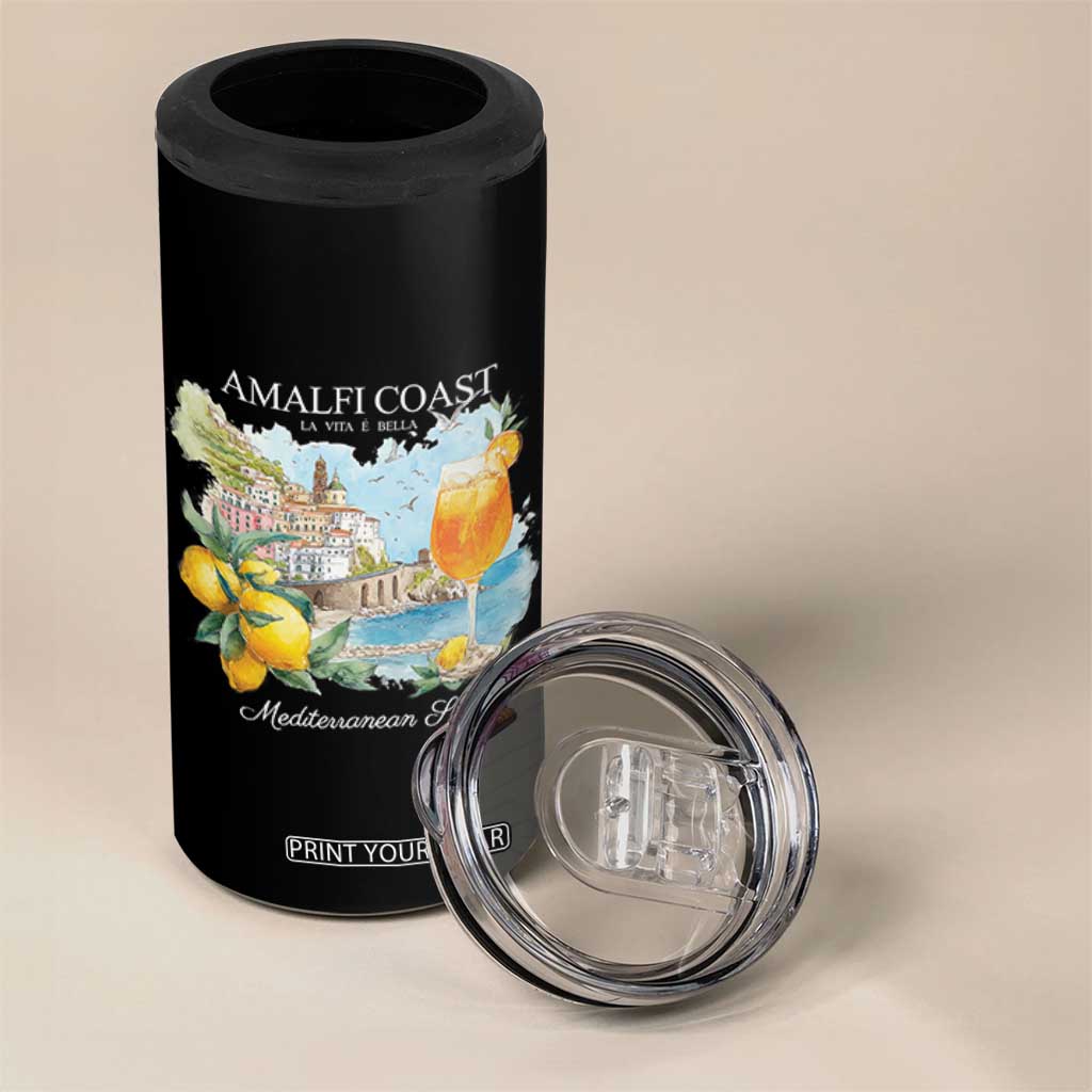 Amalfi Coast Italy Travel 4 in 1 Can Cooler Tumbler La Vita E Bella Lemon Travel Souvenir TS11 Print Your Wear