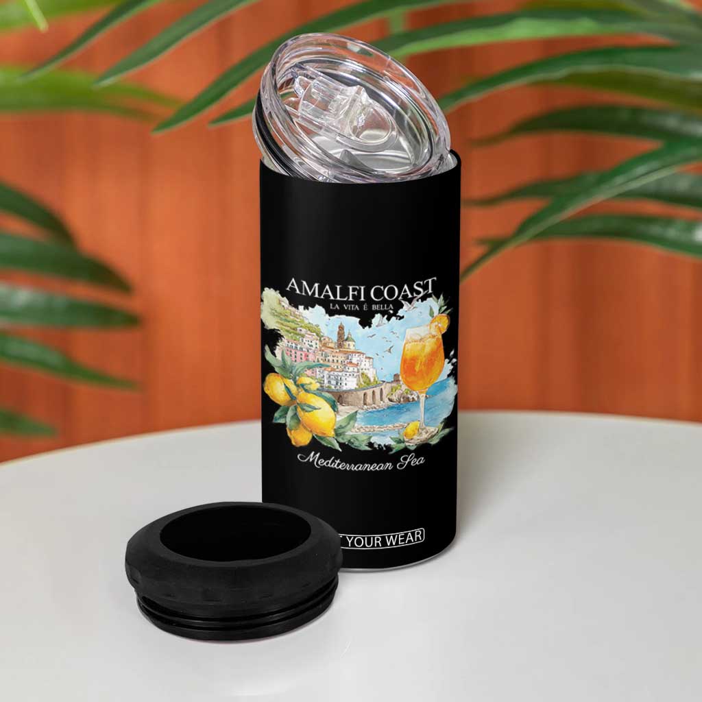 Amalfi Coast Italy Travel 4 in 1 Can Cooler Tumbler La Vita E Bella Lemon Travel Souvenir TS11 Print Your Wear