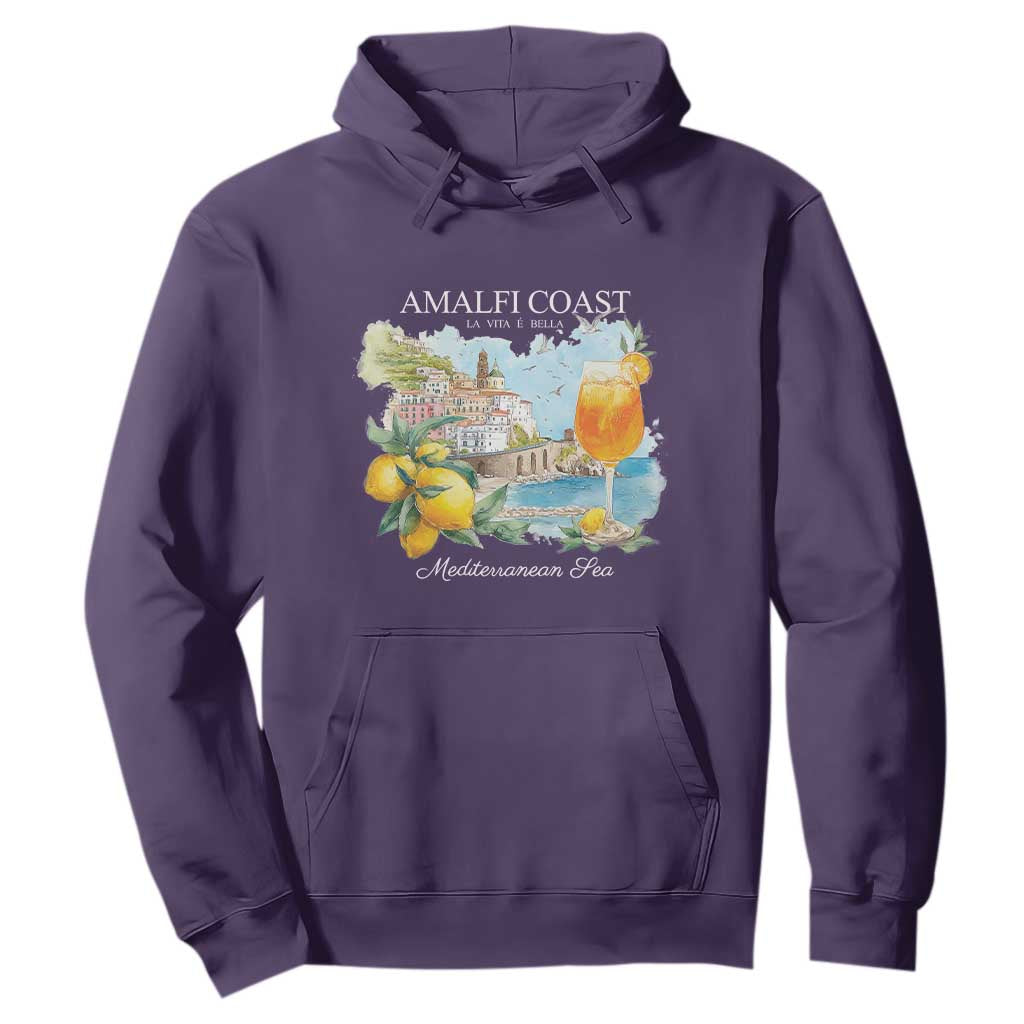 Amalfi Coast Italy Travel Hoodie La Vita E Bella Lemon Travel Souvenir TS11 Purple Print Your Wear