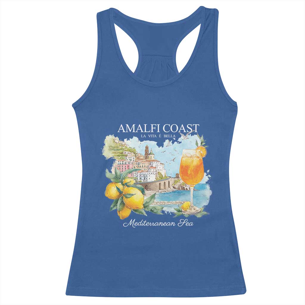 Amalfi Coast Italy Travel Racerback Tank Top La Vita E Bella Lemon Travel Souvenir TS11 Royal Blue Print Your Wear