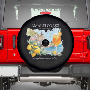 Amalfi Coast Italy Travel Spare Tire Cover La Vita E Bella Lemon Travel Souvenir TS11 Black Print Your Wear